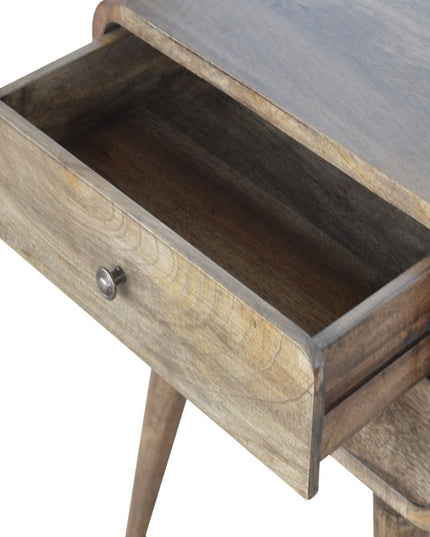 22" Natural Solid Wood Distressed Two Drawer Nightstand