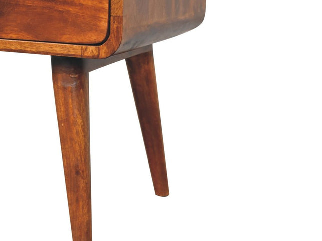 24" Chestnut Solid Wood Two Drawer Nightstand