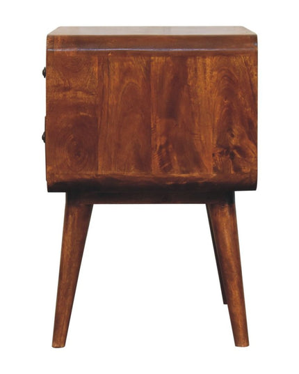 24" Chestnut Solid Wood Two Drawer Nightstand