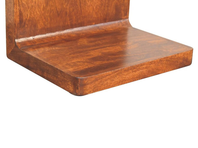 22" Chestnut Solid Wood One Drawer Nightstand With Floor Shelf