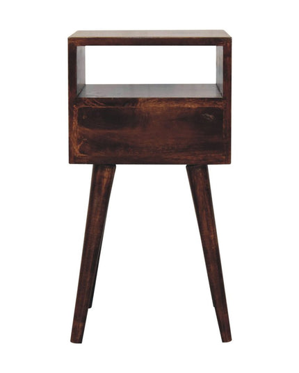 22" Walnut Solid Wood Square One Drawer Nightstand