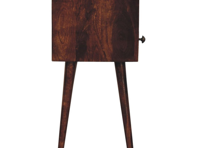 22" Walnut Solid Wood Square One Drawer Nightstand