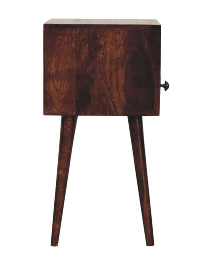 22" Walnut Solid Wood Square One Drawer Nightstand