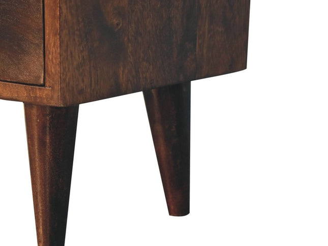 20" Walnut Solid Wood Square Two Drawer Nightstand