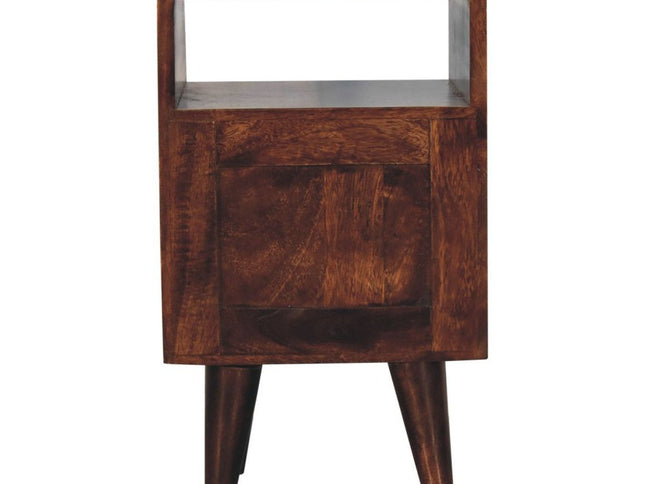 20" Walnut Solid Wood Square Two Drawer Nightstand