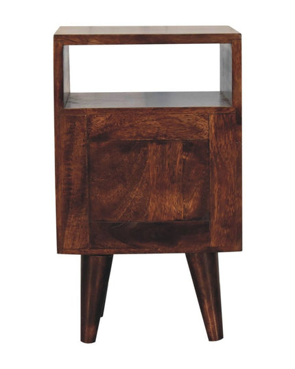 20" Walnut Solid Wood Square Two Drawer Nightstand