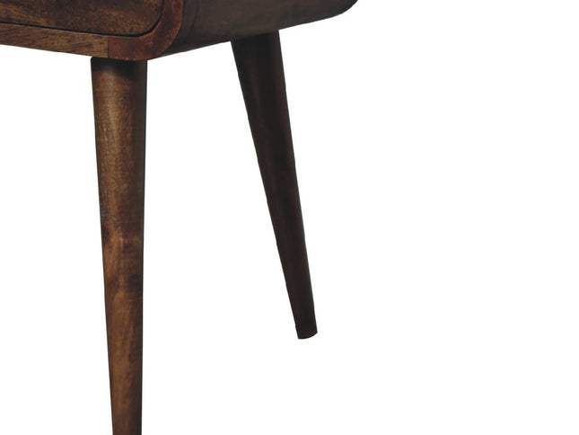 22" Natural Solid Wood Square Distressed Two Drawer Nightstand