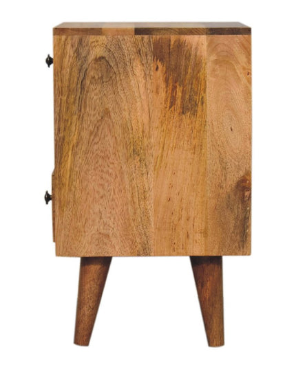 20" Oak Solid Wood Two Drawer Nightstand