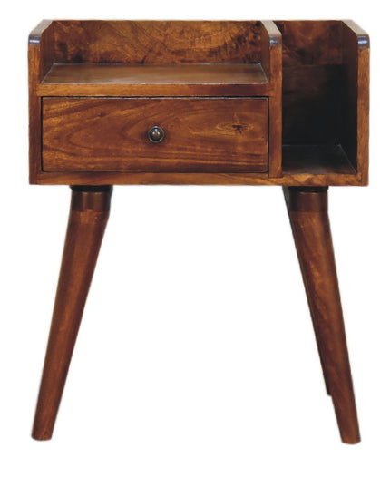 22" Chestnut Solid Wood One Drawer Nightstand