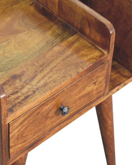 22" Chestnut Solid Wood One Drawer Nightstand