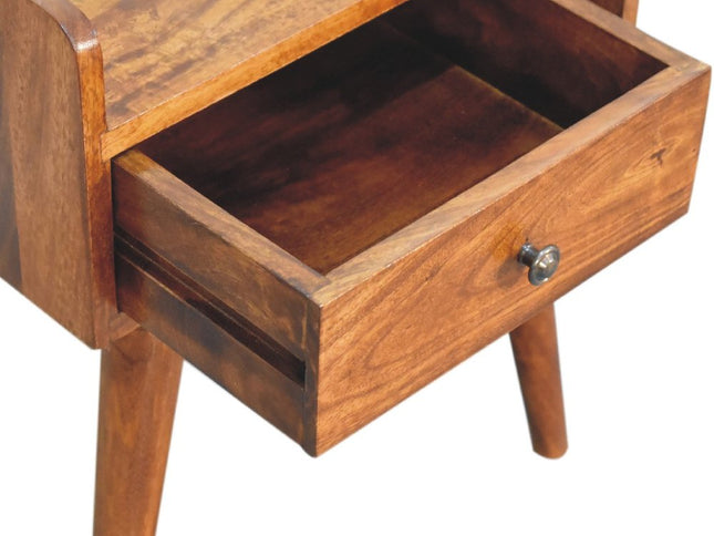 22" Chestnut Solid Wood One Drawer Nightstand