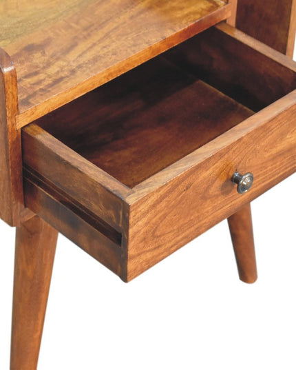 22" Chestnut Solid Wood One Drawer Nightstand