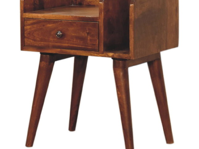 22" Chestnut Solid Wood One Drawer Nightstand
