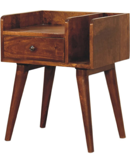 22" Chestnut Solid Wood One Drawer Nightstand