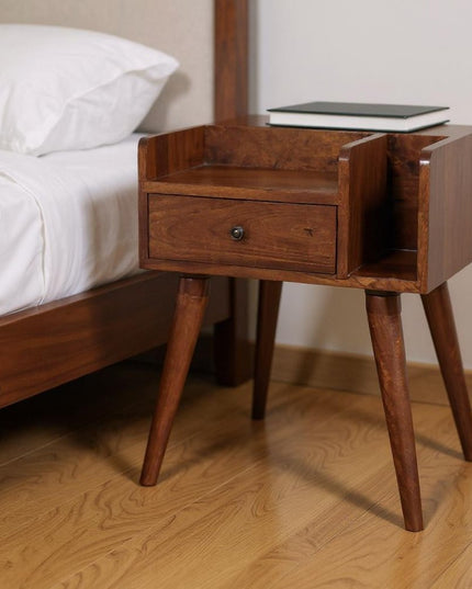 22" Chestnut Solid Wood One Drawer Nightstand