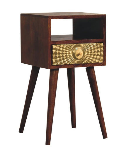 23" Chestnut Solid Wood Square One Drawer Nightstand