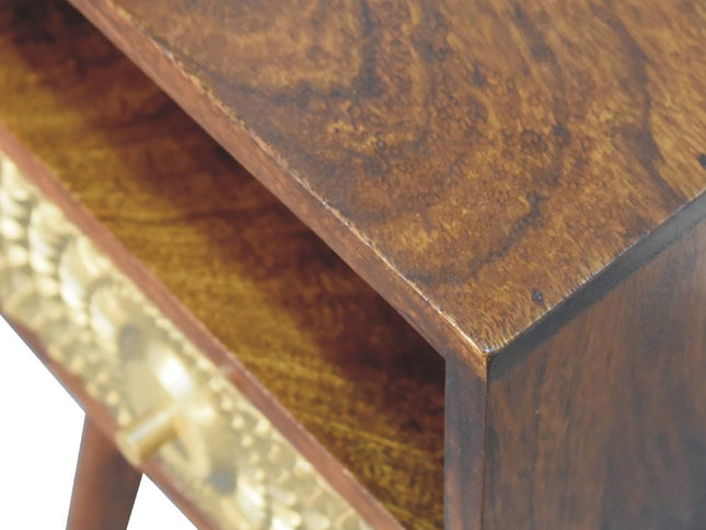 23" Chestnut Solid Wood Square One Drawer Nightstand