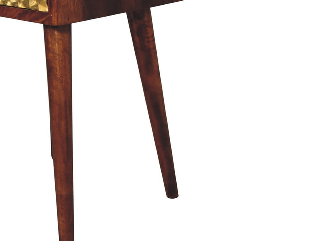 23" Chestnut Solid Wood Square One Drawer Nightstand