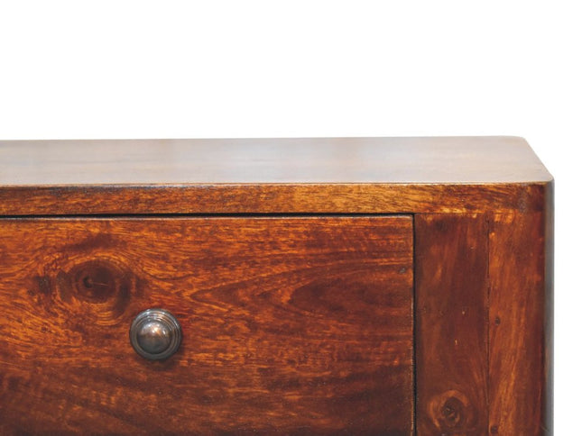 24" Chestnut Solid Wood Square Two Drawer Nightstand