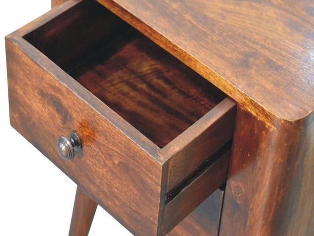 24" Chestnut Solid Wood Square Two Drawer Nightstand