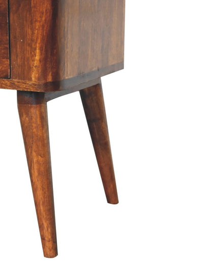 24" Chestnut Solid Wood Square Two Drawer Nightstand