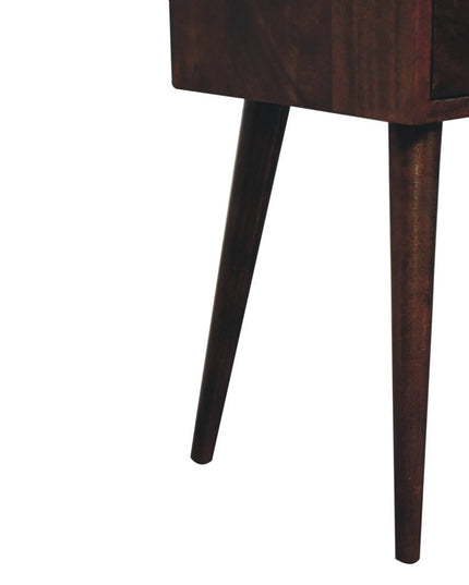 22" Walnut Solid Wood Square Two Drawer Nightstand