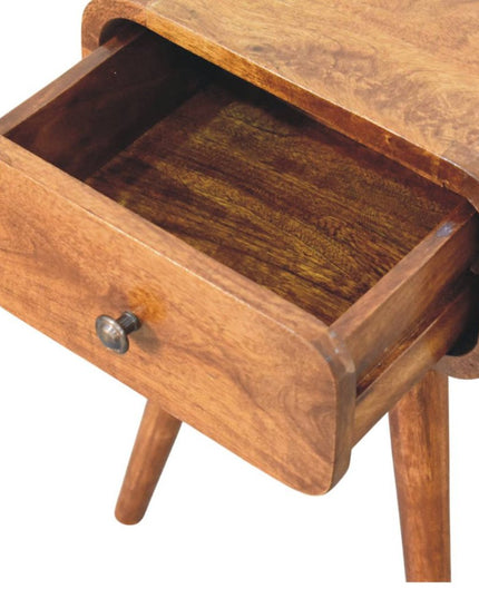 19" Chestnut Solid Wood Square One Drawer Nightstand