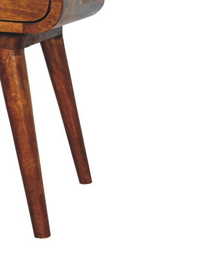 19" Chestnut Solid Wood Square One Drawer Nightstand