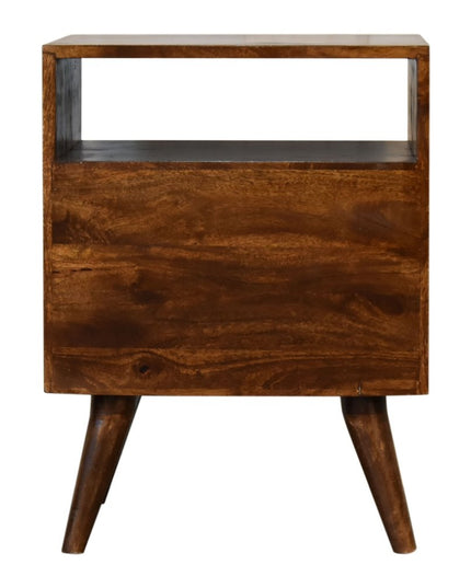 24" Chestnut Solid Wood Two Drawer Nightstand