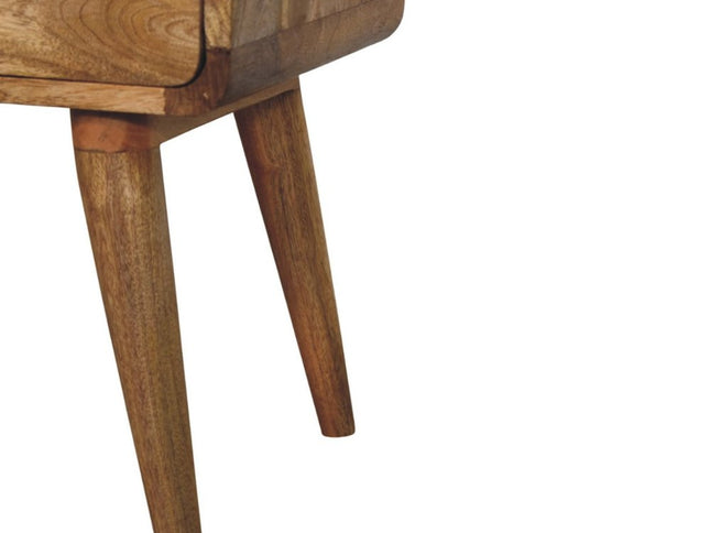 22" Light Brown Solid Wood One Drawer Nightstand