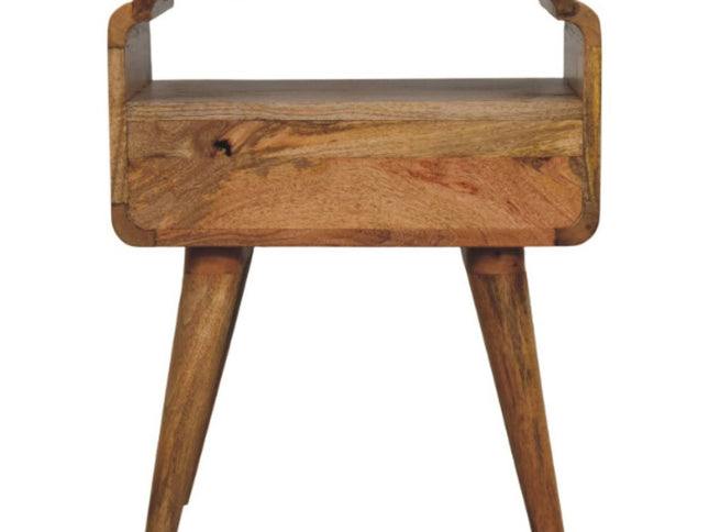 22" Light Brown Solid Wood One Drawer Nightstand