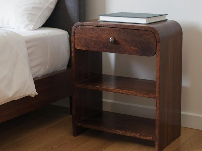 24" Chestnut Solid Wood One Drawer Nightstand