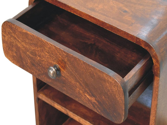 24" Chestnut Solid Wood One Drawer Nightstand