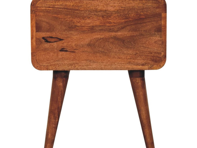 22" Brown Solid Wood Two Drawer Nightstand