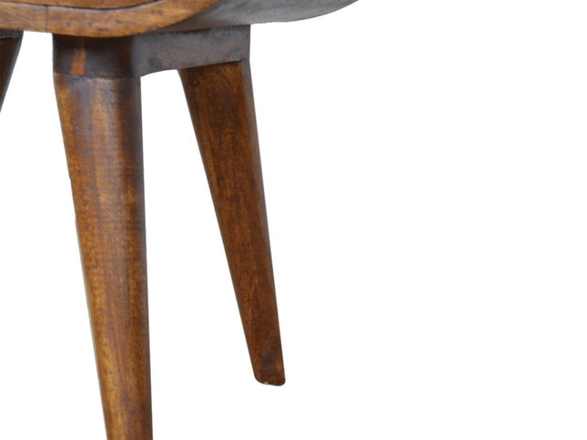 21" Chestnut Solid Wood Oval Two Drawer Nightstand