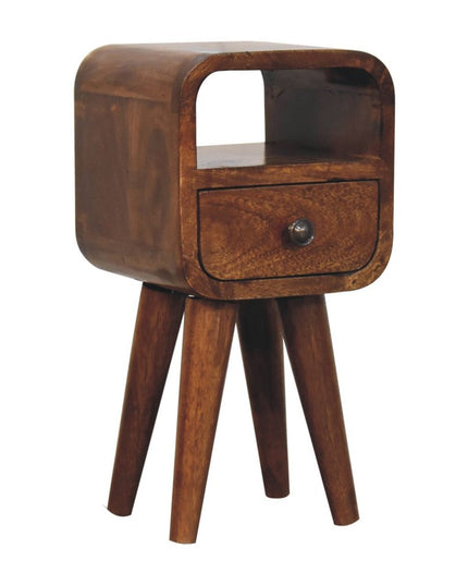 16" Chestnut Solid Wood Square One Drawer Nightstand