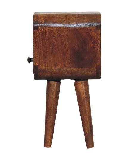 16" Chestnut Solid Wood Square One Drawer Nightstand