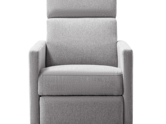 26" Gray Tufted Linen Gliding Swivel Manual Rocker Recliner