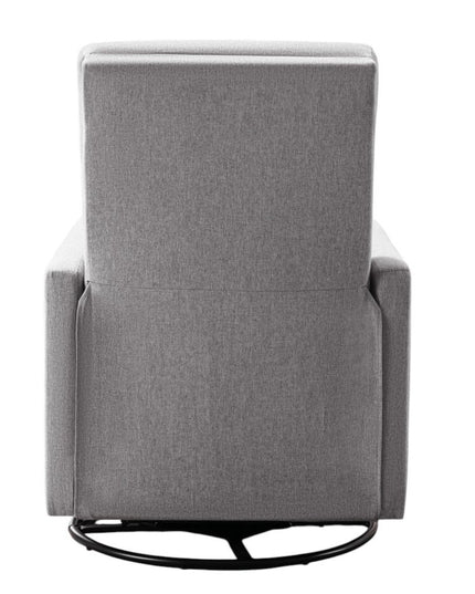 26" Gray Tufted Linen Gliding Swivel Manual Rocker Recliner