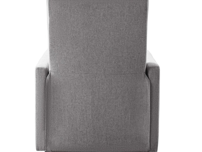26" Gray Tufted Linen Gliding Swivel Manual Rocker Recliner