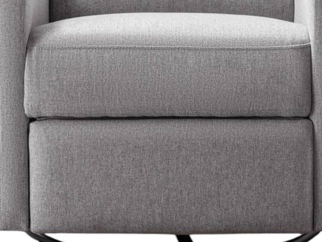 26" Gray Tufted Linen Gliding Swivel Manual Rocker Recliner