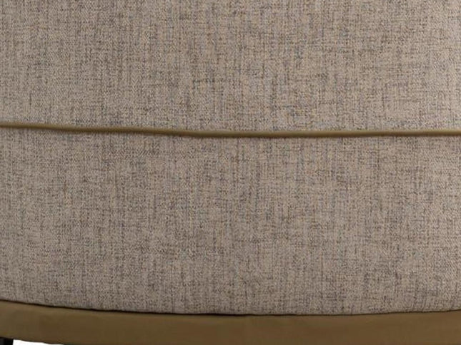 29" Beige Camel and Black Tufted Linen Solid and Manufactured Wood Barrel Chair