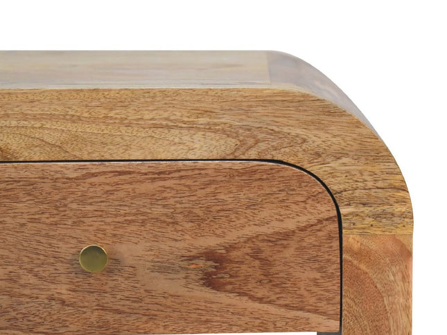 16" Brown Solid Wood One Drawer Nightstand