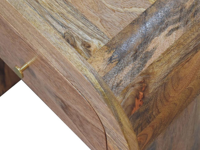 16" Brown Solid Wood One Drawer Nightstand