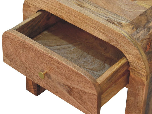 16" Brown Solid Wood One Drawer Nightstand