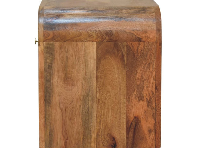 16" Brown Solid Wood One Drawer Nightstand