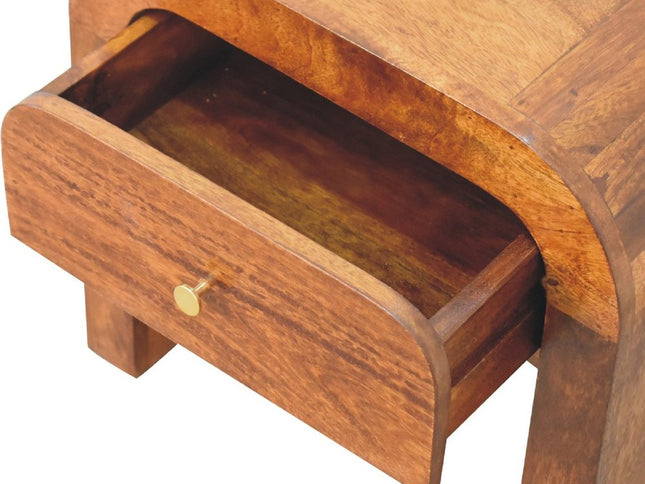 16" Chestnut Solid Wood One Drawer Nightstand