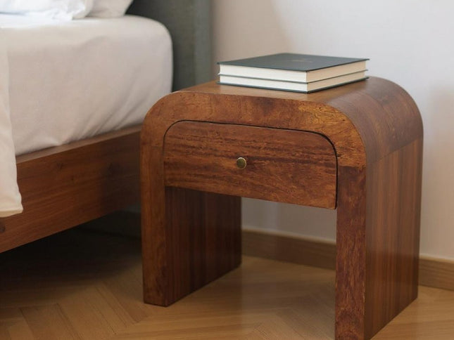 16" Chestnut Solid Wood One Drawer Nightstand