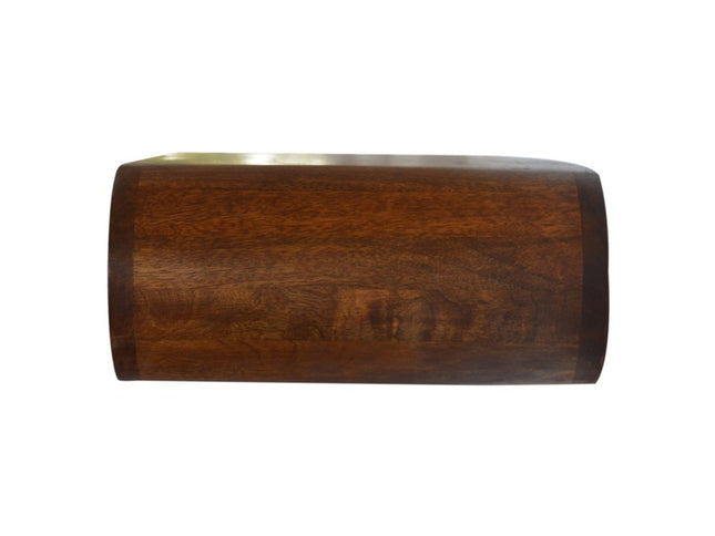 18" Chestnut Solid Wood Oval One Drawer Floating Nightstand