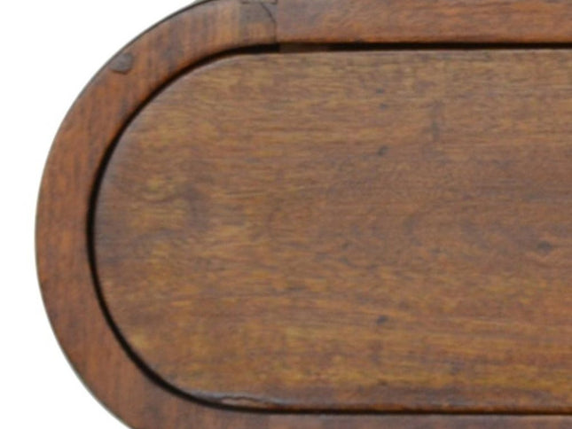 18" Chestnut Solid Wood Oval One Drawer Floating Nightstand